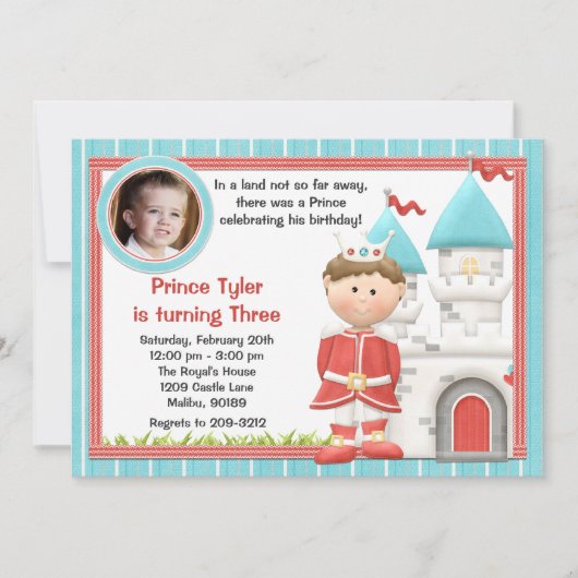 Party Einladung Prinz-Kindergeburtstag (Vorderseite)