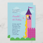 Party Einladung Prinzessin-Rapunzel Birthday (Vorne/Hinten)