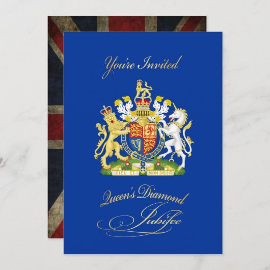 Party Einladung Queen Diamond Jubilee (Vorne/Hinten)