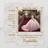 " PARTY EINLADUNG QUINCEANERA " (Vorne/Hinten)