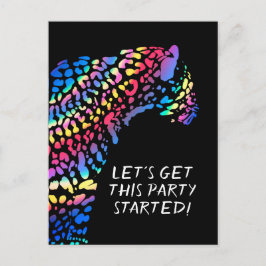 Party Einladung Rainbow Jaguar Postkarte