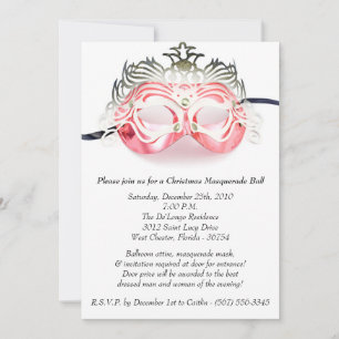 Party Einladung "Red Christmas Masquerade Ball"