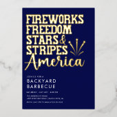 Party Einladung "Red White and Blue GRILLEN" (Vorderseite)