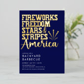 Party Einladung "Red White and Blue GRILLEN" (Stehend vorne)