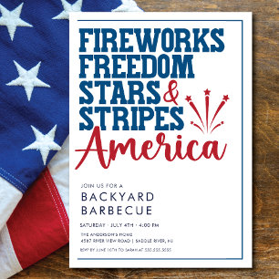 Party Einladung "Red White and Blue GRILLEN"