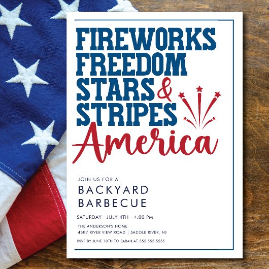 Party Einladung "Red White and Blue GRILLEN"