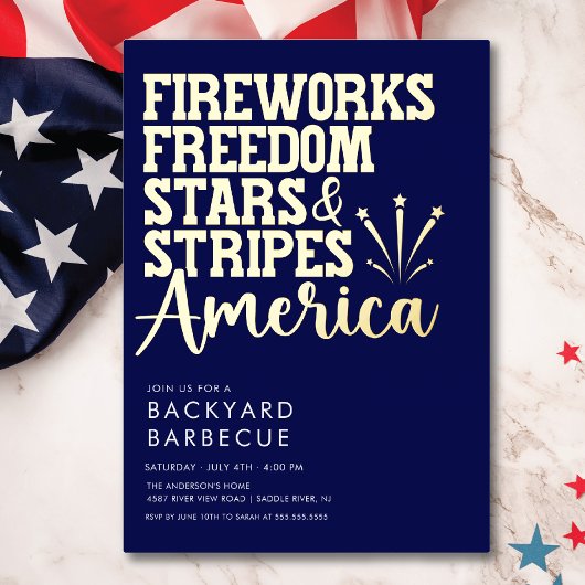 Party Einladung "Red White and Blue GRILLEN"