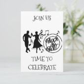 PARTY EINLADUNG ROCK UND ROLLE JEDER ANLASS (Stehend Vorderseite)