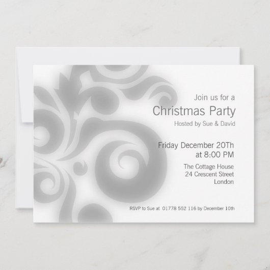 Party Einladung rot mit Text (Rückseite)