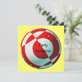 Party Einladung Rot und Weiß (Stehend Vorderseite)