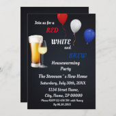 Party Einladung Rot, Weiß und Brauerei (Vorne/Hinten)