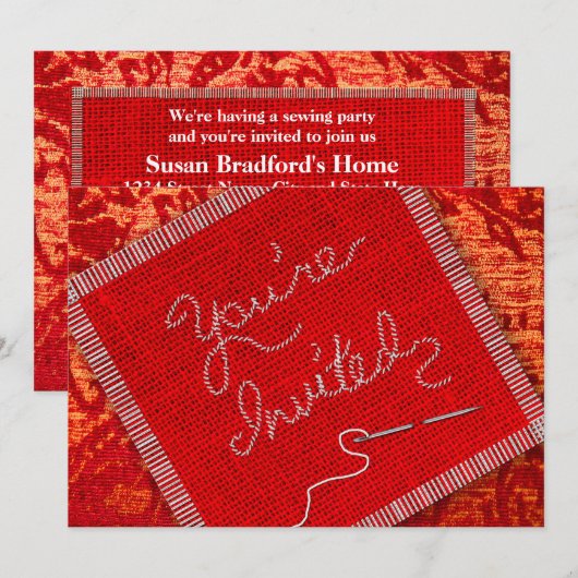 Party Einladung - ROTE FABRIK (Vorne/Hinten)