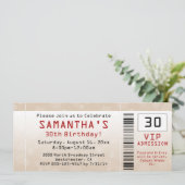 Party Einladung Sand Ticket 30. Geburtstag (Stehend Vorderseite)