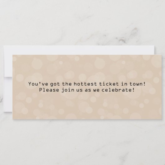 Party Einladung Sand Ticket 30. Geburtstag (Rückseite)