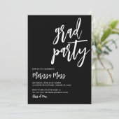 Party Einladung Schwarz und Weiß (Stehend Vorderseite)