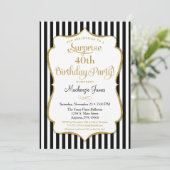 Party Einladung Schwarzes Gold (Stehend Vorderseite)