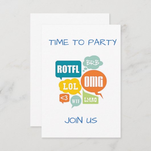 PARTY EINLADUNG "SENIOR STYLE" gesimst (Vorne/Hinten)