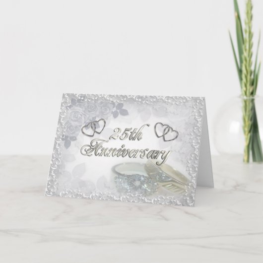 Party Einladung Silber zum 25. Jahrestag (Vorderseite)