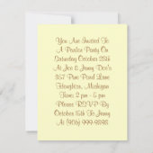 Party Einladung Singing Viktorianische Parlor Cat (Rückseite)