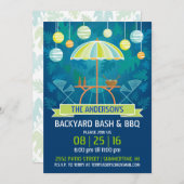 Party Einladung Sommernachtsgarten (Vorne/Hinten)