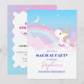 Party Einladung Sparkle & Clouds (Vorne/Hinten)