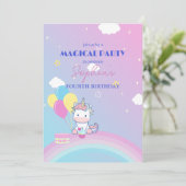 Party Einladung Sparkle & Clouds (Stehend Vorderseite)