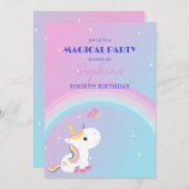 Party Einladung Sparkle & Clouds (Vorne/Hinten)