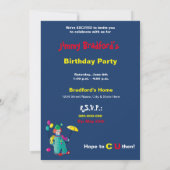 Party Einladung Spaß Clownballons Schirm (Rückseite)