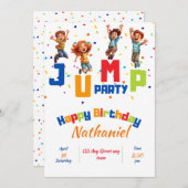 Party Einladung springen, Trampolin Party einladen (Vorne/Hinten)