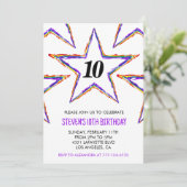 Party Einladung Stars Rainbow Primärkinder (Stehend Vorderseite)