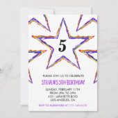 Party Einladung Stars Rainbow Primärkinder (Vorderseite)