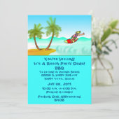 Party Einladung Strand/Pool (Stehend Vorderseite)