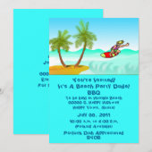 Party Einladung Strand/Pool (Vorne/Hinten)