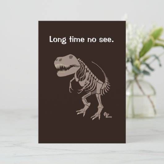 Party Einladung T Rex (Stehend Vorderseite)