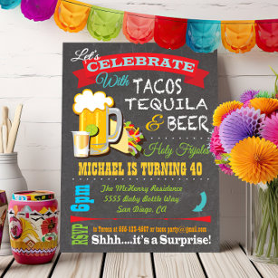 Party Einladung Tacos, Tequila und Beer Fiesta