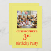 Party Einladung Teddy Bears Party (Vorne/Hinten)