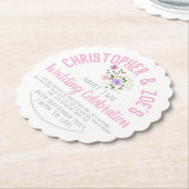 Party Einladung-Ticket für Hochzeiten Untersetzer (angewinkelt)