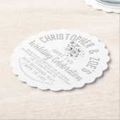 Party Einladung-Ticket für Hochzeiten Untersetzer (angewinkelt)