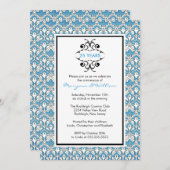 Party Einladung Turquoise Damask zum 25. Jubiläum (Vorne/Hinten)