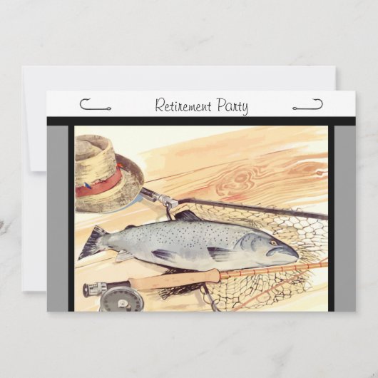 Party Einladung über das Ruhestand von Fischen (Vorderseite)