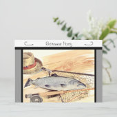 Party Einladung über das Ruhestand von Fischen (Stehend Vorderseite)