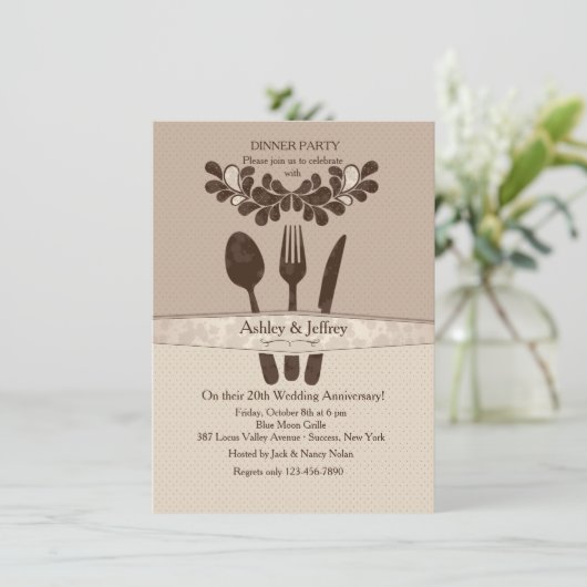 Party Einladung Utensils (Stehend Vorderseite)