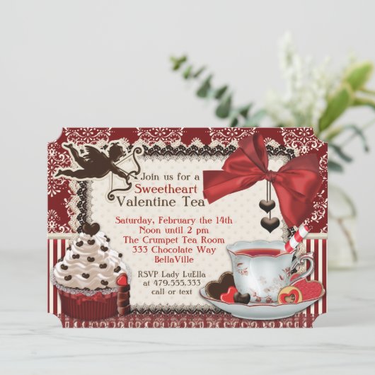 Party Einladung Valentine (Stehend Vorderseite)