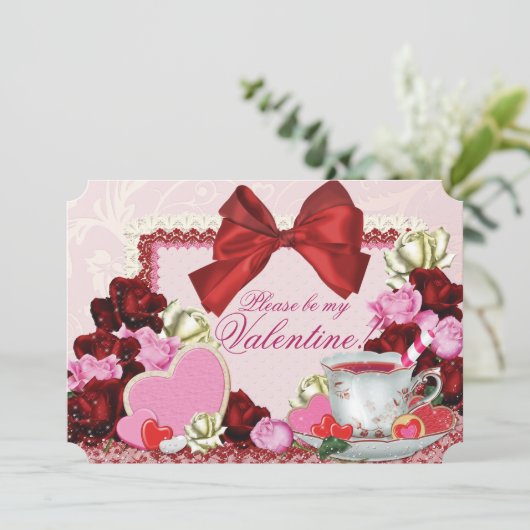 Party Einladung Valentine (Stehend Vorderseite)