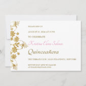 Party Einladung verzierter Blume (Vorderseite)