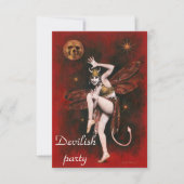 Party Einladung Vintag Devil Lady Dancer (Vorderseite)