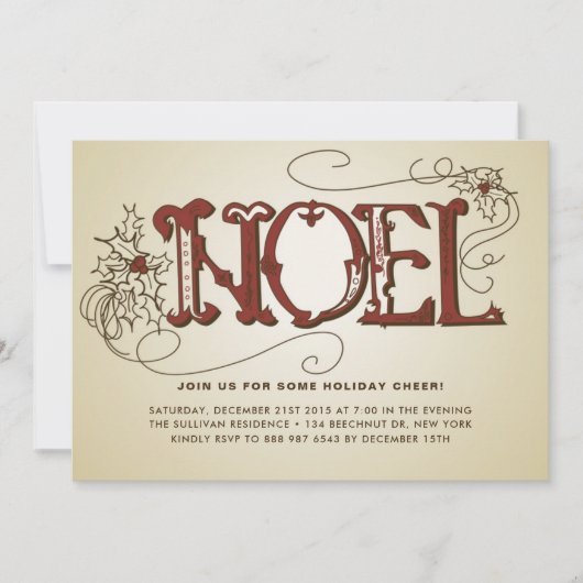 PARTY EINLADUNG Vintag RUSTIC WEIHNACHTEN CHRISTMA (Vorderseite)