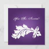 Party Einladung Vintage Ornamente auf Lila (Rückseite)