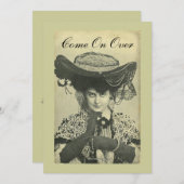 Party Einladung - Vintager Vixen Einladung! (Vorne/Hinten)