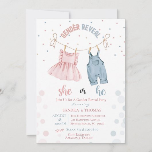 Party Einladung von Baby-Kleidung (Vorderseite)